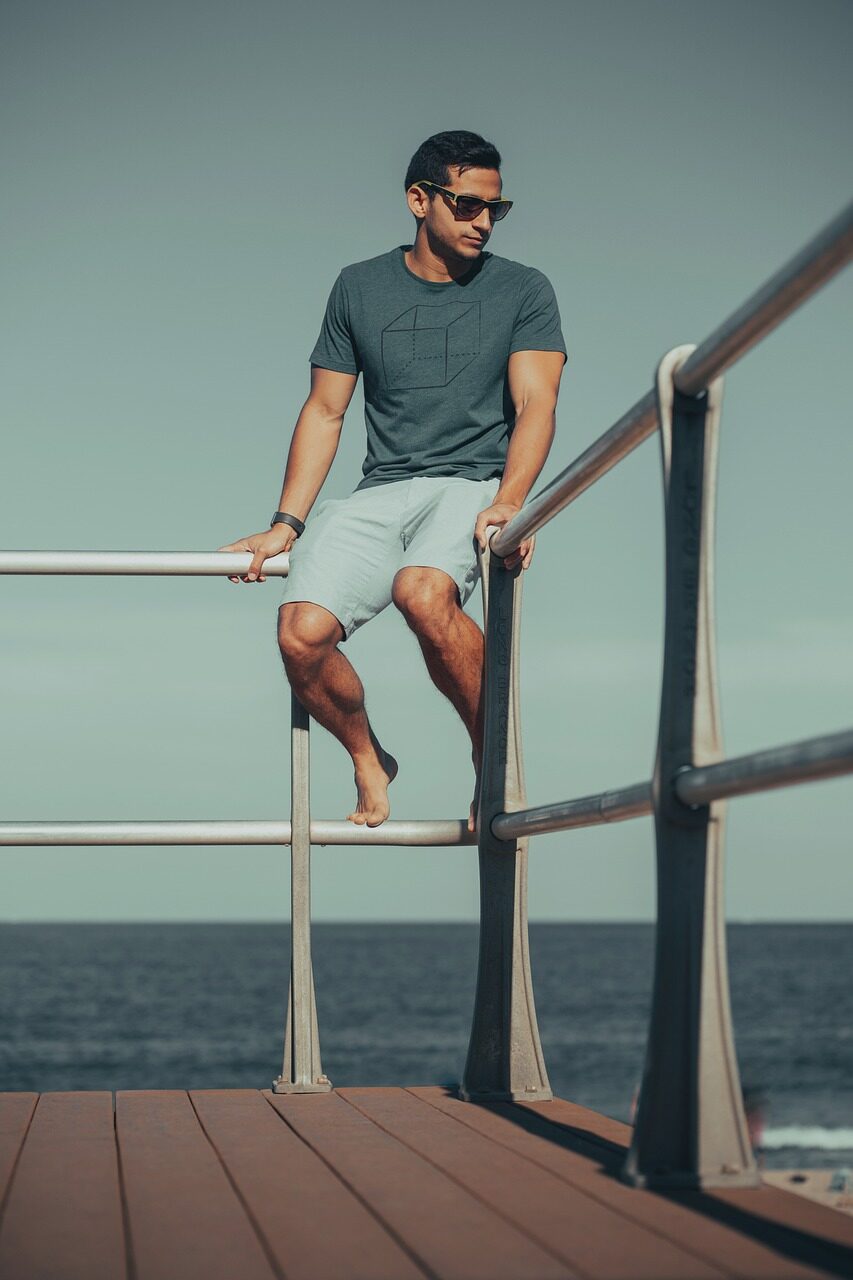 male, model, nature, man, men, guy, person, adult, portrait, young, fitness, handsome, lifestyle, style, human, beach, rail